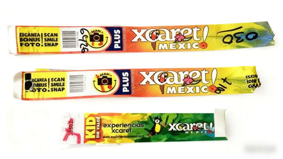 Brazaletes de ingreso para Xcaret.