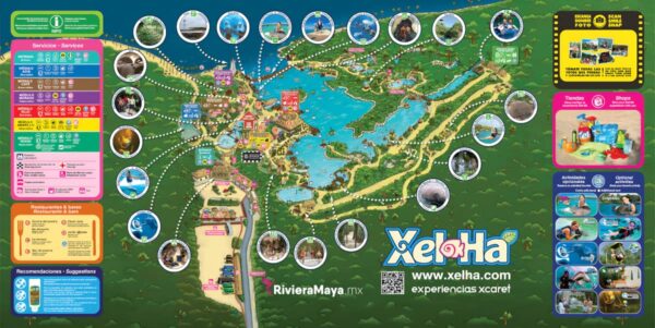Mapa de Xel-ha. Xel-ha map.