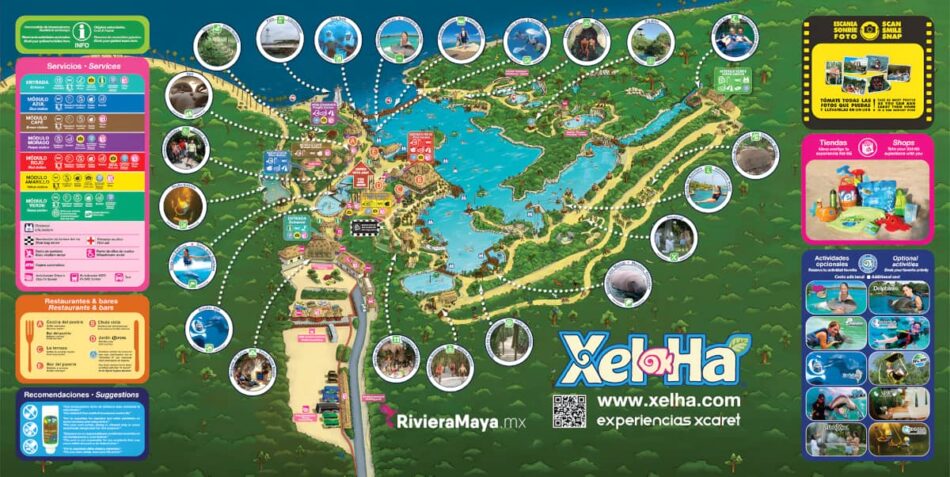 Mapa de Xel-ha. Xel-ha map.
