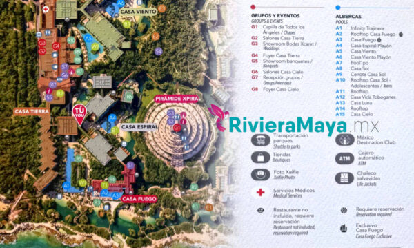 Hotel Xcaret map preview.