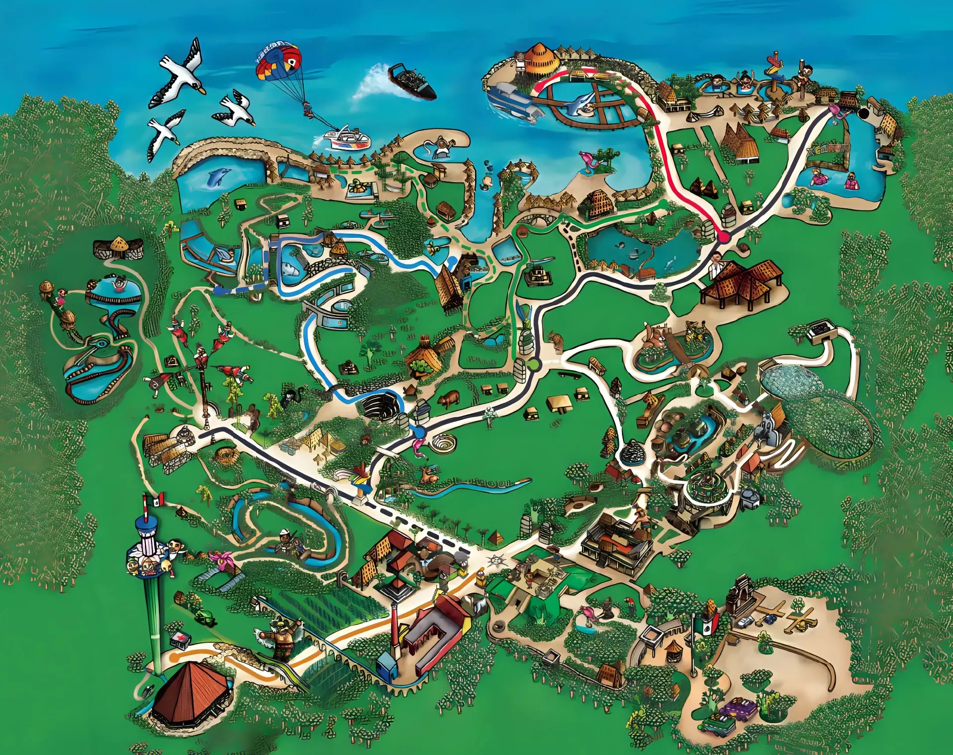 Mappa interattiva di Xcaret